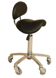 Saddle Stool Deluxe with Back Black Seat