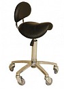 Saddle Stool Deluxe with Back White Seat