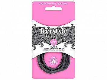 Freestyle Thin Hair Elastics Black 6pc