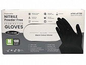 Real CARE Black Nitrile Gloves Medium 100pk