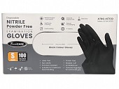 Real CARE Black Nitrile Gloves Small 100pk